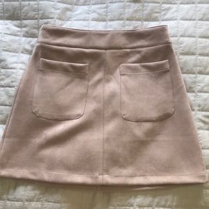 LF Pink Suede Mini Skirt